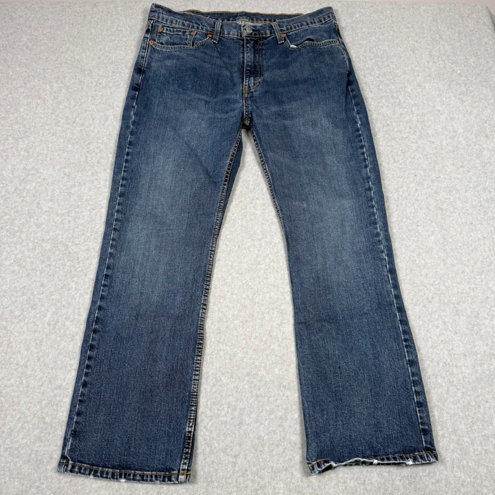 Levis 527 Slim Bootcut Jeans Mens 36x30 Medium Wash Blue Denim Pants Western